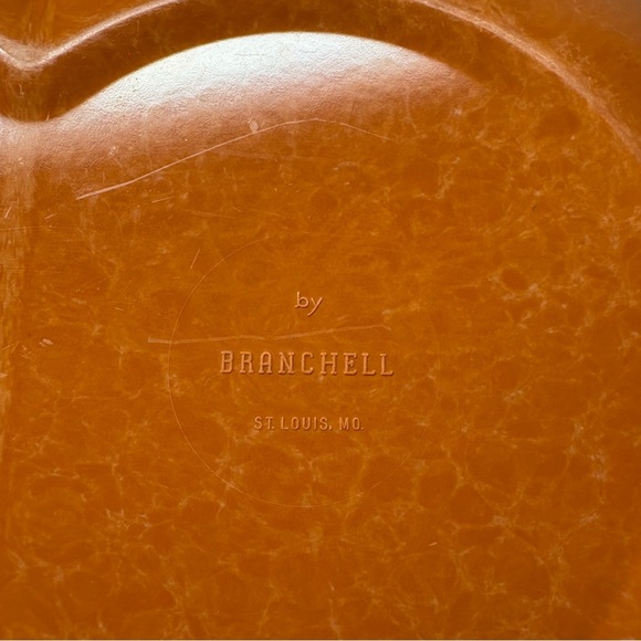 MCM Color-Flyte Burnt Orange Double Bubble Divided Serving Bowl 10.5” Branchell - Picture 6 of 9